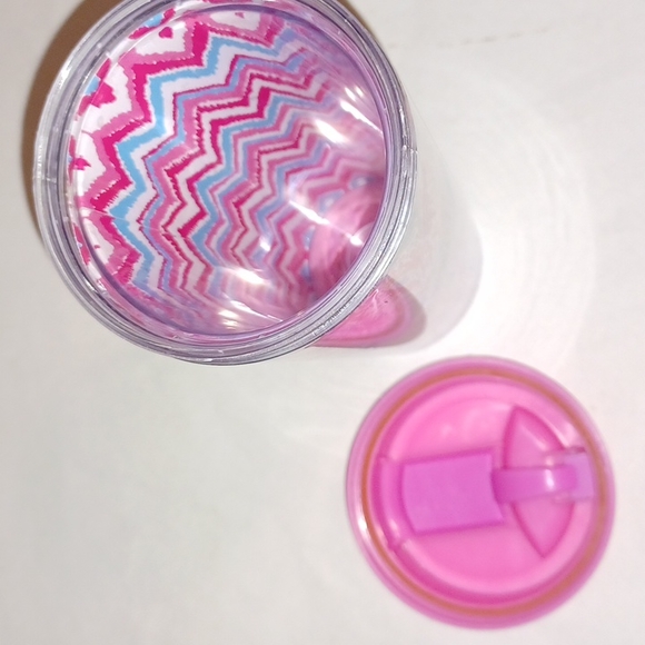 Lilly Pulitzer Let's Cha Cha multi print Summer 2013 pink lid 16 oz Travel mug - Picture 12 of 17